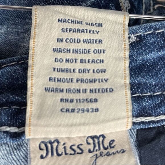 Miss Me Y2K Ankle Skinny Bling Rhinestone Rhinestone Medium Wash Jeans Size 28 - Picture 10 of 11